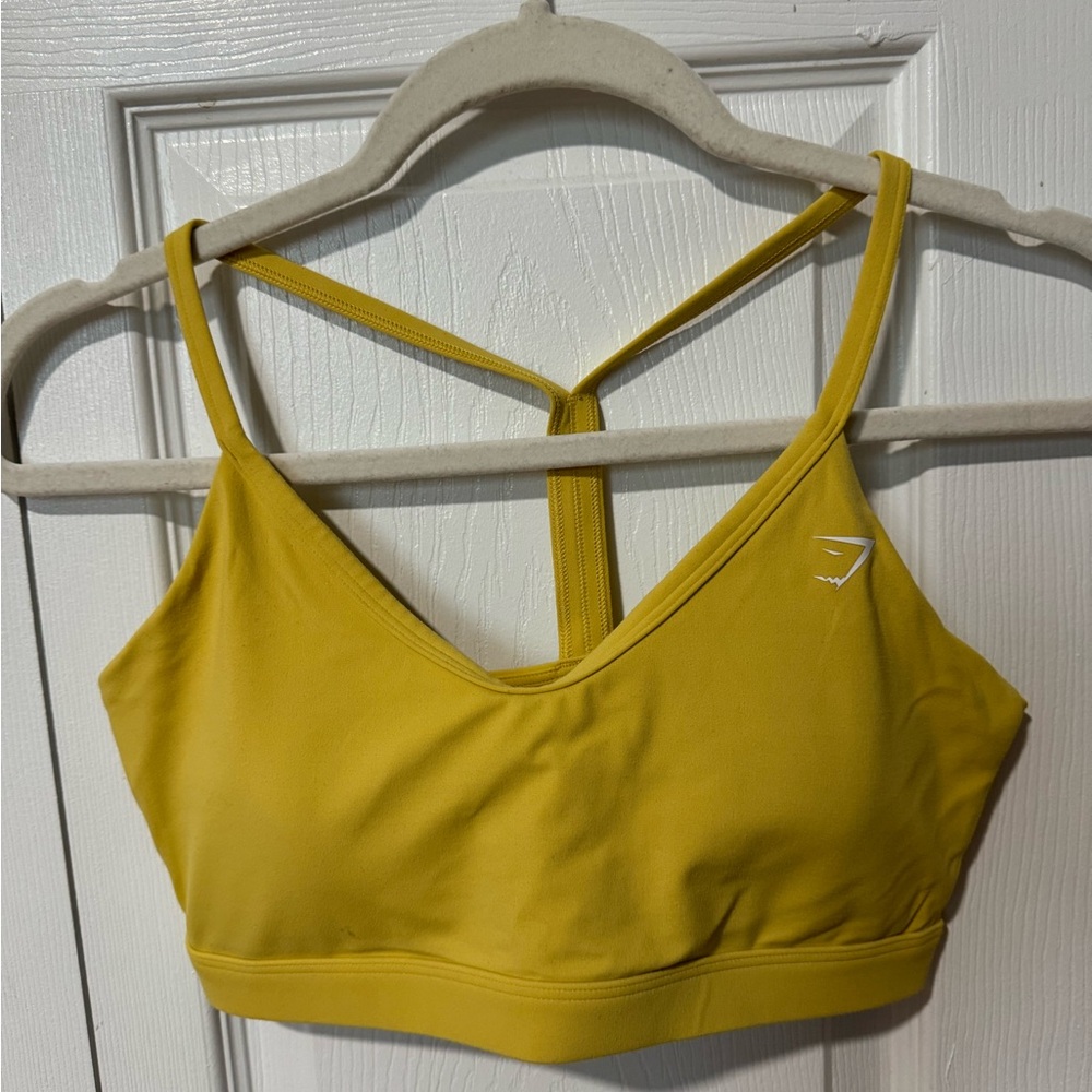 Yellow sports bra
